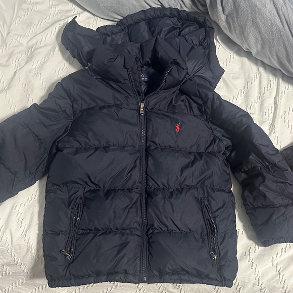 Ralph Lauren Black Puffer Jacket with Red Logo - Picture 1 of 2